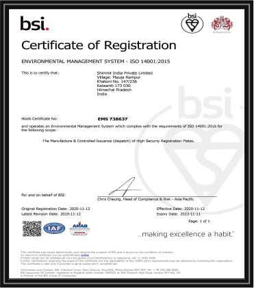 ISO Certification EMS – ISO 14001 2015 Occupational Health & Safety Management System
